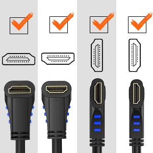 CableCreation 3ft 4K HDMI Cable - Right Angle 90 Degree, Male to Male Cable for Ultra HD 4K@60Hz, 3D Video - 2-Year Warranty